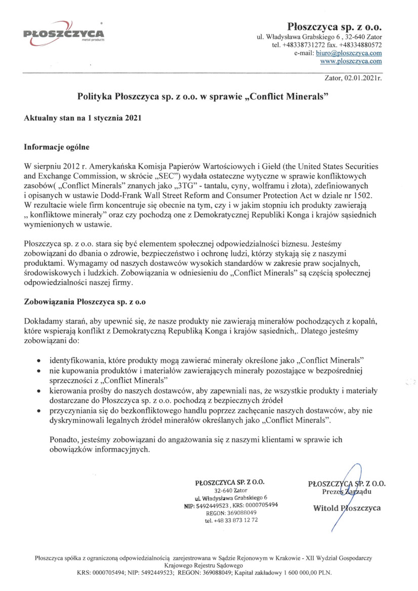 Polityka Conflict Minerals